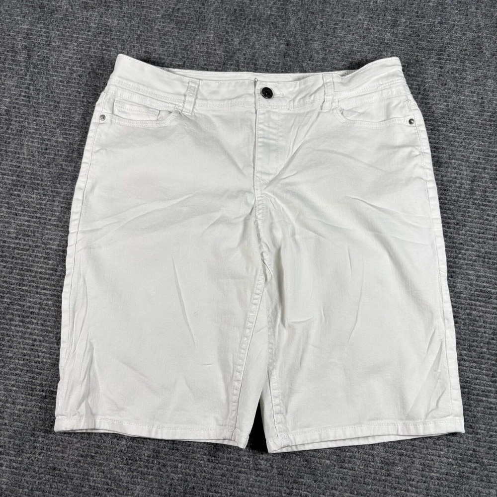 Simply Vera Vera Wang Boyfriend Short Womens 12 White Excellent Stretch Bermuda